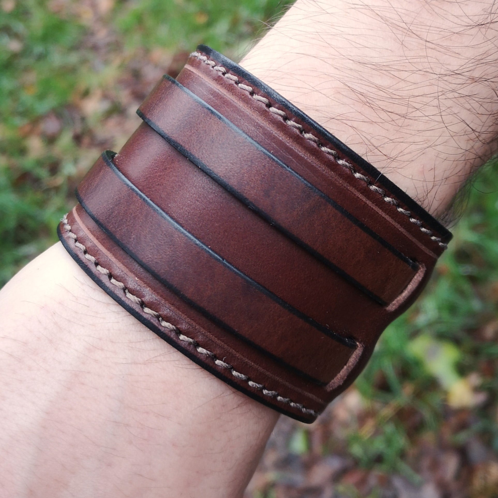 copy of Bracelet de Force marron feu 2 sangles