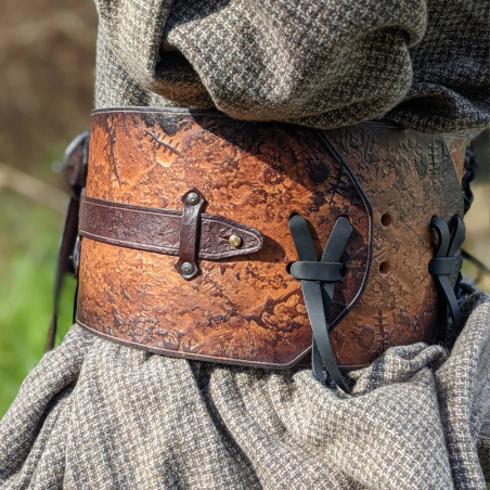 Ceinture de force Roublard - Nargaard  - marron flamme - fabrication française - LARP GN