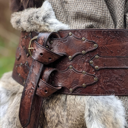 Rogue Belt of Strength - Beorn - chocolate brown - made in France - LARP GN