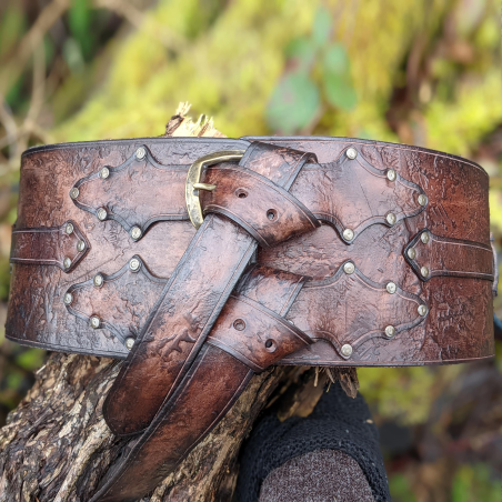 Rogue Belt of Strength - Beorn - chocolate brown - made in France - LARP GN