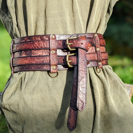 Ranger Force Belt - chocolate brown - made in France - LARP GN