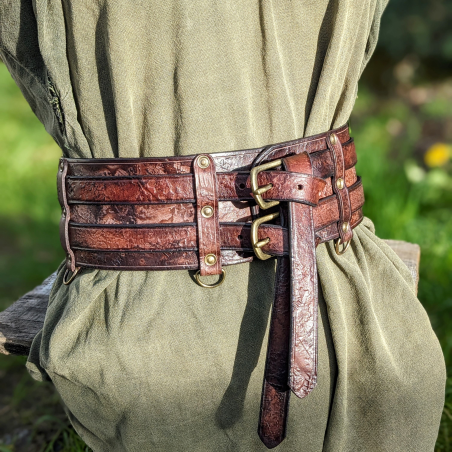 Ceinture de Force Rôdeur - marron chocolat  - fabrication française - LARP GN
