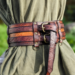 Ceinture 2 Force Rôdeur - marron flamme- deux sangles