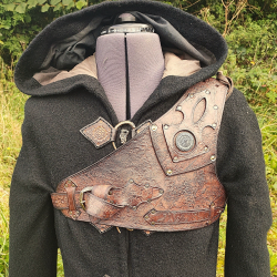 1-Shoulder Armor Top - Chocolate Brown - Customizable