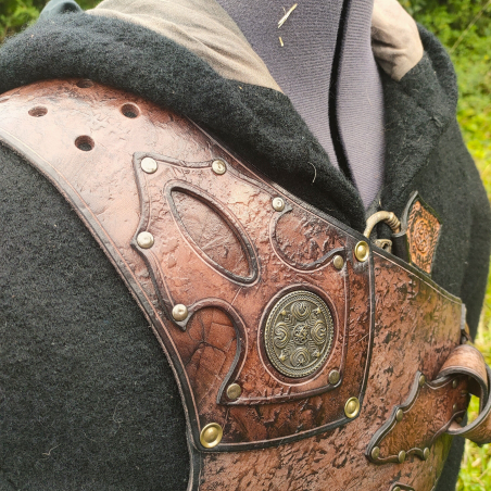 1-Shoulder Armor Top - Chocolate Brown - Customizable