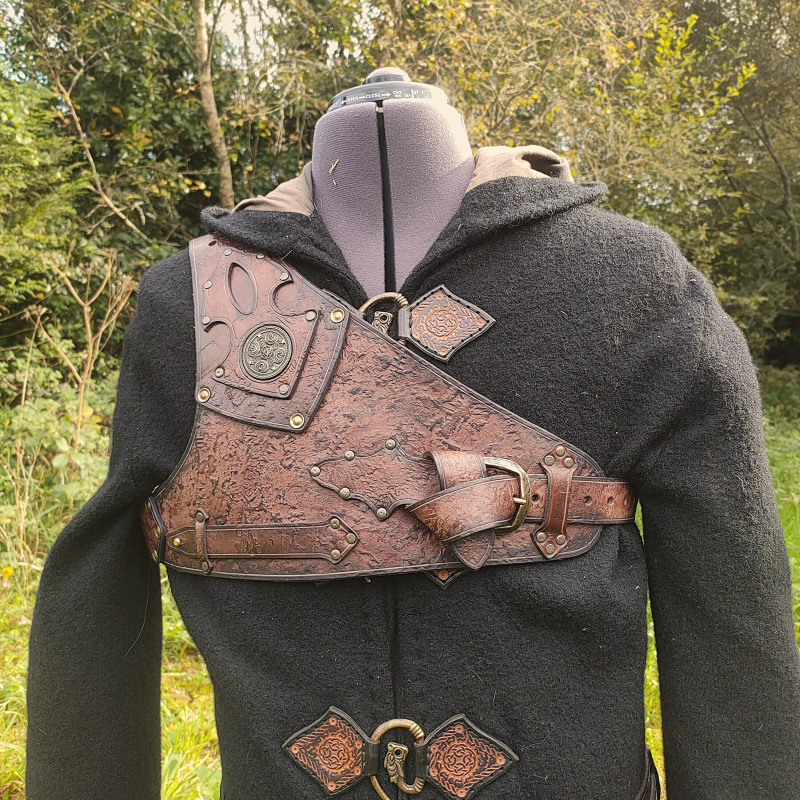 1-Shoulder Armor Top - Chocolate Brown - Customizable