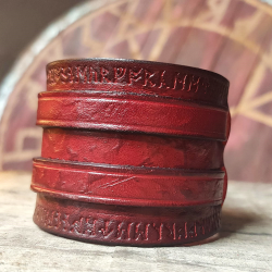 Bracelet de Force - Rouge - Runes - Deux sangles