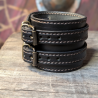 Bracelet de force en cuir black-smith avec couture