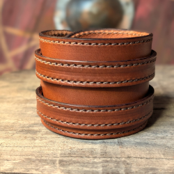 Bracelet de force en cuir Chestnut-smith avec couture