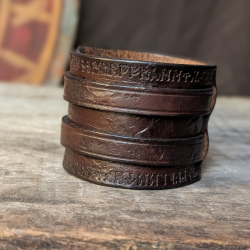 copy of Bracelet de Force marron couture marron 2 sangles