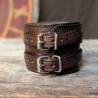 Bracelet de Force - Marron - Runes - Deux sangles