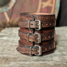 Bracelet de Force - Marron châtaigne - Runes - Trois sangles