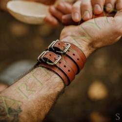 Bracelet de force en cuir chestnut-smith